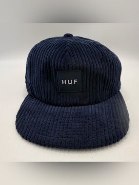 HUF Corduroy Strapback Hat Navy Blue Skate Streetwear Mens One Size